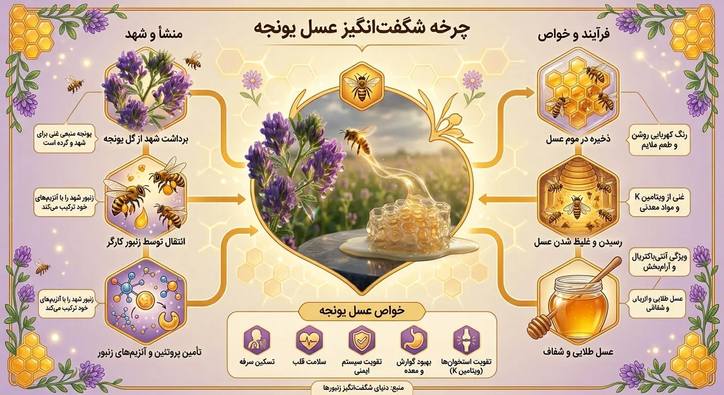 اینفوگرافیک عسل یونجه چیست؟
