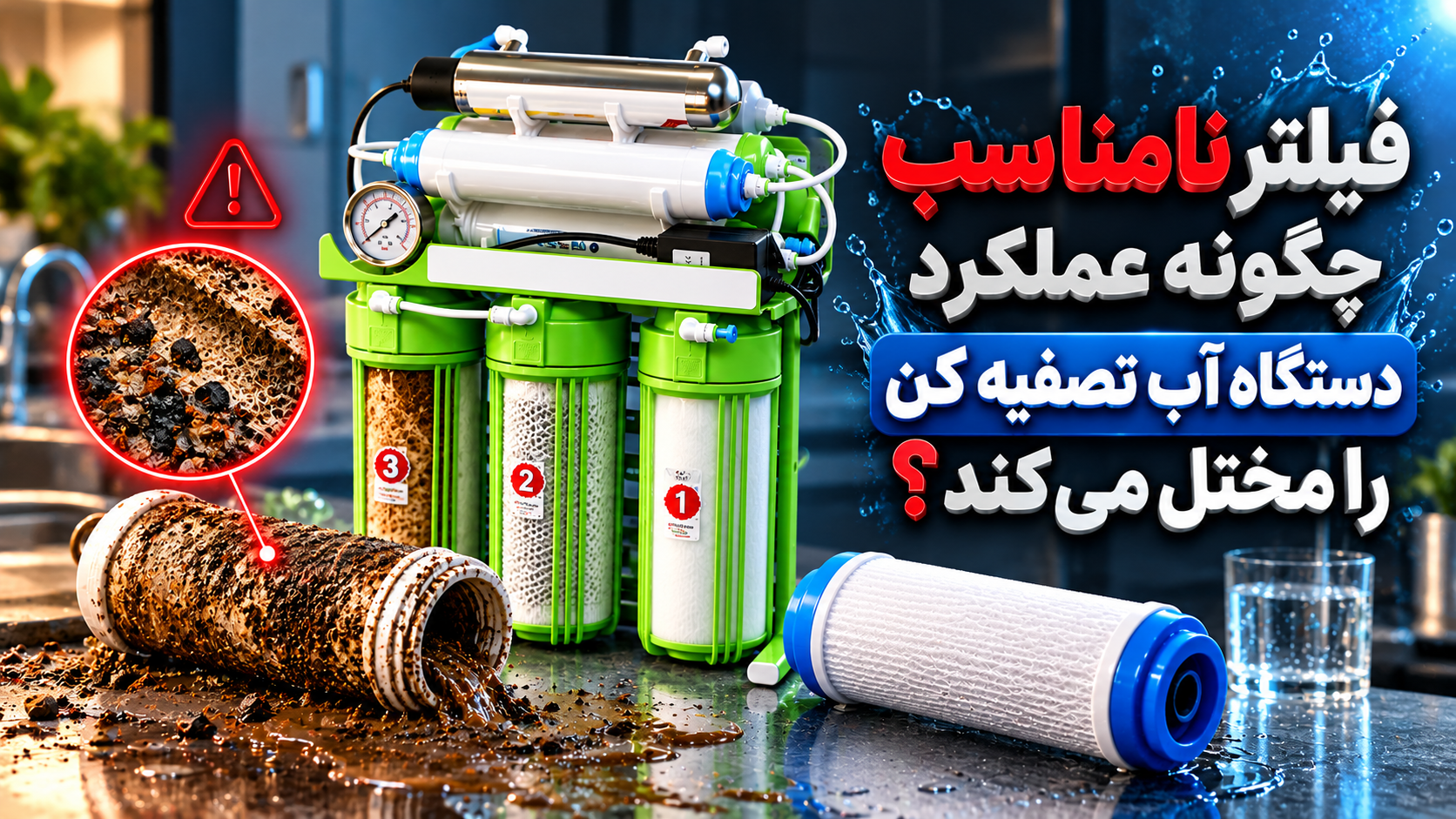 فیلتر نامناسب چگونه عملکرد آب تصفیه کن را مختل می‌کند؟